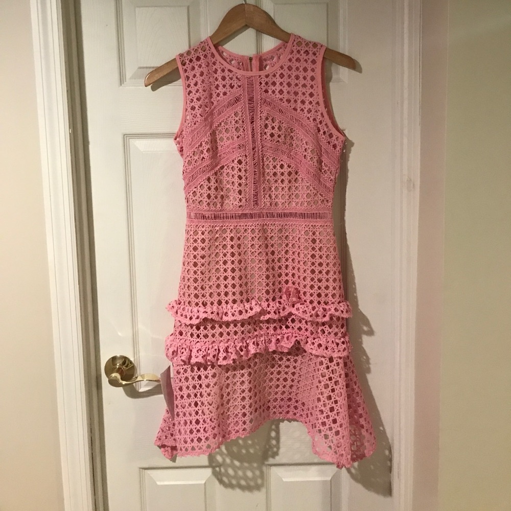 Goodnight Macaroon Odessa pink lace crochet dress